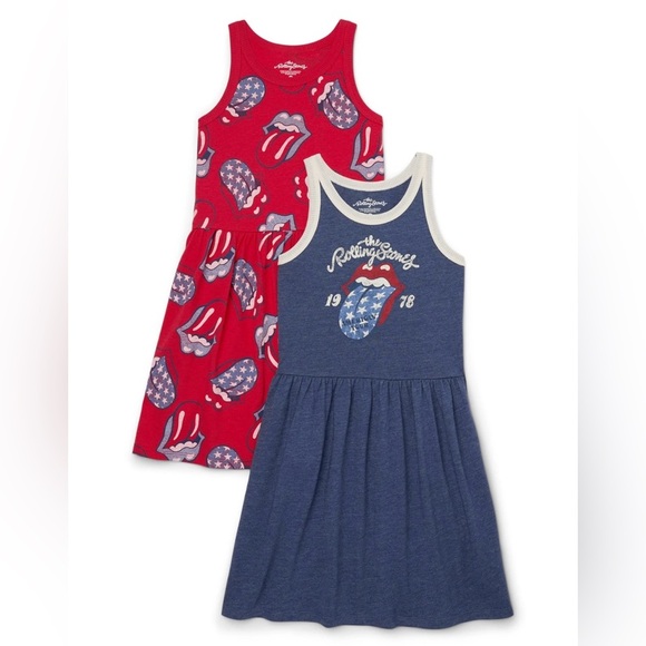 The Rolling Stones Blue & Red Dress SZ 6/6X 
Casual Summer Picnic 2 Dresses NWT - Picture 1 of 7